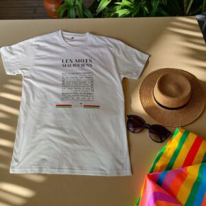 White T-Shirt"Mauritian": The creative souvenir of your vacation
