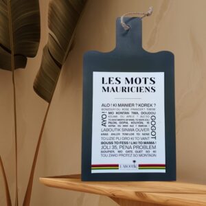 Decorative wooden board "Mauritian Words"